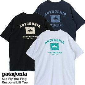 patagonia 37404 フライ ザ フラッグ レスポンシビリティー Tシャツ レディース メンズ ユニセックス ロゴ ネイビー