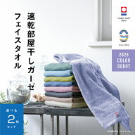 今治タオルブランド 速乾部屋干しフェイスタオル 選べる2枚 メーカー直送 綿100％ コンパクト 薄手 肌に…