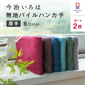 【今治いろは無地パイル】選べる 2枚 今治タオル 厚手 個包装 退職 お礼 プチギフト 男性 メンズ ハンカチ 分厚い 厚い しっかり 色 ハンドタオル タオルハンカチ ブランド 雑貨 送料無料 まとめ買い 女性 買いまわり 新生活 準備 メーカー直送 敬老の日 母の日 父の日