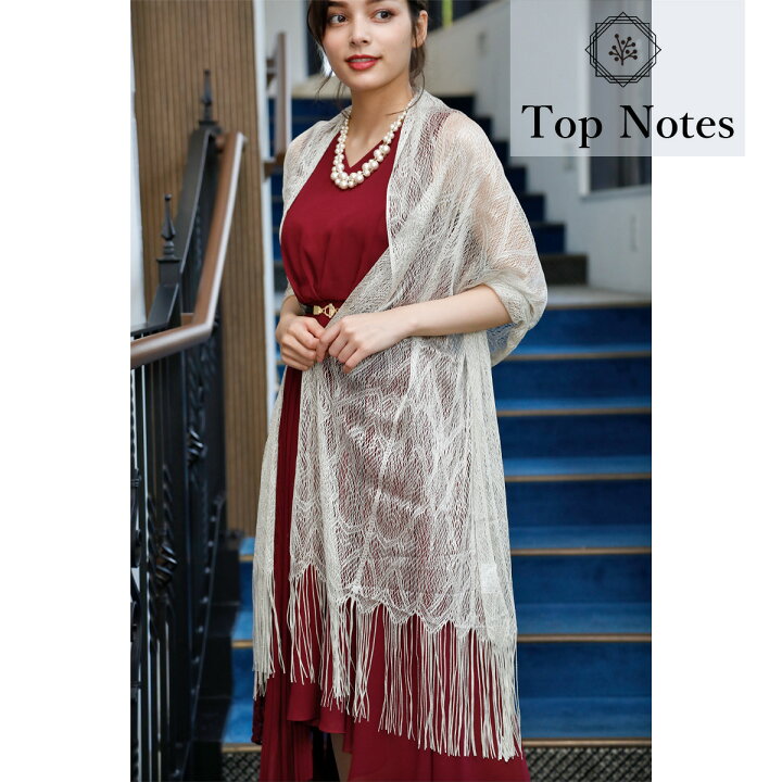 楽天市場 定番 ショール ボレロ 結婚式 羽織物 パーティー 同窓会 パーティードレス 成人式 羽織 ストール Dorrydoll 謝恩会 レース 袖付き ジャケット ベージュ 黒 グレー ドレス 体型カバー 二次会 フォーマル 大判ストール Top Notes トップノーツ