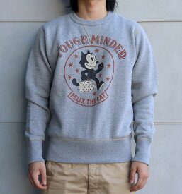 TOYSMCCOY トイズマッコイ TMC2361 MILITARY SWEAT SHIRT FELIX THE CAT "TOUGH MINDED" ミリタリースウェット フィリックス タフマインド プリント レトロ G-1ジャケットデザイン トレーナー スウェット