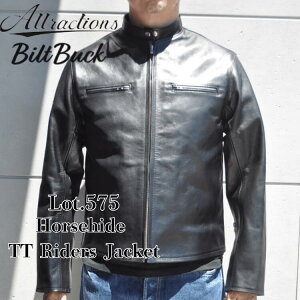 Bilt Buck by ATTRACTIONS �r���g�o�b�N �o�C �A�g���N�V�����Y Lot. 575 Horsehide TT Riders Jacket ���ɂ�������� �n�v �V���O�����C�_�[�X �J�[�C���t�B�j�b�V�� �t���x�W�^�u���^���j���O �z�[�X�n�C�h 