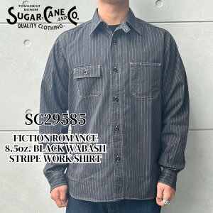 SUGAR CANE VK[P[ SC29585 FICTION ROMANCE 8.5oz. BLACK WABASH STRIPE WORK SHIRT ubNEHobV XgCv[NVc ubN̗Ńx[X hbgXgCv E?Be[V?EFA