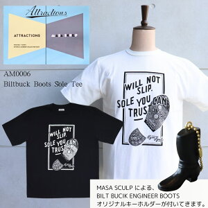 ATTRACTIONS × MASA SCULP AM0006�@�A�g���N�V�����Y �}�T�X�J���v �R���{ �f�U�C�� �v�����g T�V���c Biltbuck Boots Sole Tee �G���W�j�A�u�[�c �I���W�i���\�[�� �r���g�o�b�N�\�[�� �A�E�g�\�[�� WILL NOT 