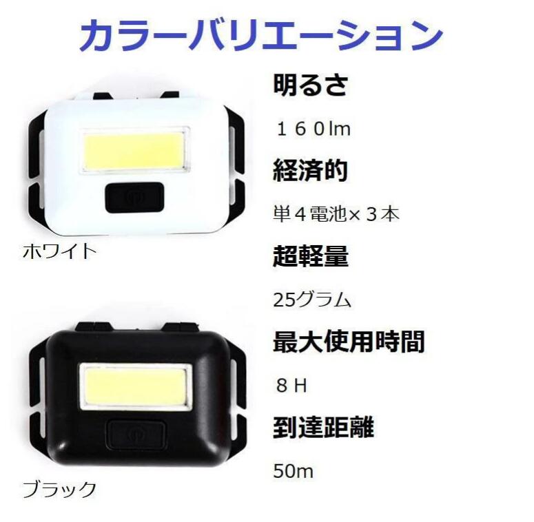 楽天市場】ヘッドライト 【2個set】乾電池式 LEDヘッドライト LED