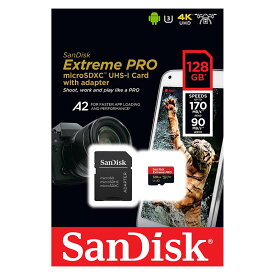【海外パッケージ品】サンディスク SanDisk 128GB microSDXC メモリーカード Extreme PRO UHS-I [SDSQXCY-128G-GN6MA] (GoPro ゴープロ Android アンドロイド スマートフォン　などに)