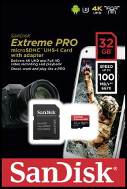 【海外パッケージ品】サンディスク SanDisk 32GB microSDXC メモリーカード Extreme PRO UHS-I [SDSQXCG-032G-GN6MA] (GoPro ゴープロ Android アンドロイド スマートフォン　などに)