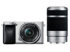 【新品】ソニー SONY α6400 ダブルズームレンズキット (シルバー) [ILCE-6400Y S] (ボディ + 標準レンズ「E PZ 16-50mm F3.5-5.6 OSS」+ 望遠レンズ「E 55-210mm F4.5-6.3 OSS」)