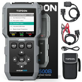 TOPDON AL500B OBD2 診断機とバッテリー テスター、フルOBD2機能、12V バッテリー テスト & 12V/24V クランキング テストおよび充電テスト、AL500&BT100の組み合わせ、日本語対応