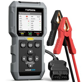 TOPDON AL500B OBD2 診断機とバッテリー テスター、フルOBD2機能、12V バッテリー テスト & 12V/24V クランキング テストおよび充電テスト、AL500&BT100の組み合わせ、日本語対応