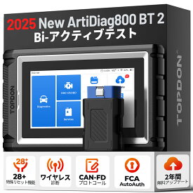 TOPDON obd2 診断機 日本語対応 AD800BT V2.0 車 スキャンツール 故障診断機 ベンツ、BMW、ハイブリッド ダイハツ対応 全車システム診断 28リセット機能 ワイヤレス オイルリセット/EPB/BMS/SAS/DPF/ABS/TPMS等 2年無料 アップデート CANFD対応