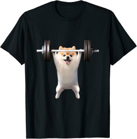 ポメラニアンイヌ　面白いtシャツ 犬 筋トレ　文字入り メンズ おもしろ 面白い 服 グッズ 文字Tシャツ ネタ Tシャツ