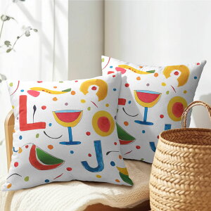 PAKAZA �N�b�V�����J�o�[ 45×45cm ���_�� �A�[�g �q�� �C���e���A �w���� �M�t�g ��`���̃J���t���ȕ� �X�e�B�b�N�̗����� �t���[�c�ƕ��� �k�� 2���Z�b�g