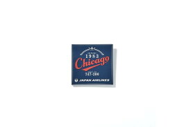 JAL CHICAGO 缶バッジ ネイビー JALUX 飛行機/グッズ [BJB3706]