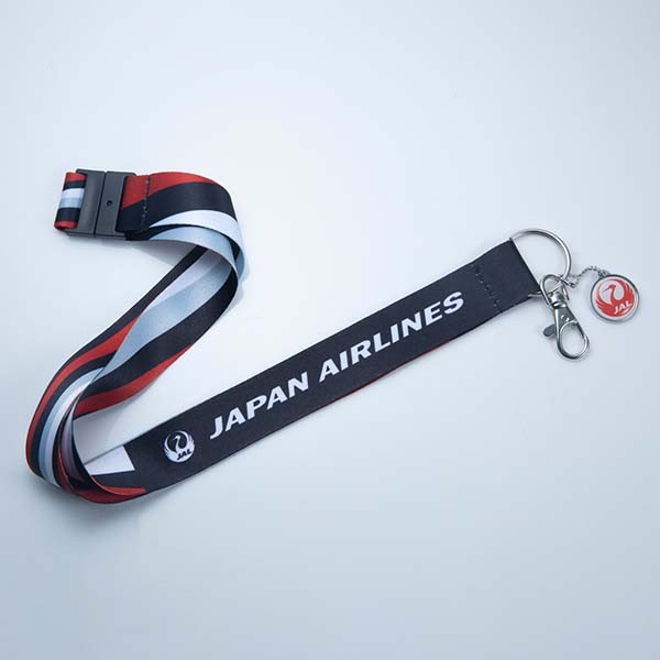 JAL CA客室乗務員スカーフ柄 ネックストラップ <br> JALUX <br>飛行機 グッズ [BJB5402]