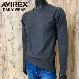 AVIREX アビレックス ロングTシャツ メンズ 長袖 テレコリブ VネックTシャツ 無地 デイリーインナー カットソー メンズファッション メンズ 通販 新作 トップイズム ゆうパケ