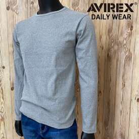 AVIREX アビレックス ロングTシャツ メンズ 長袖 テレコリブ クルーネックTシャツ 無地 デイリーインナー カットソー メンズファッション メンズ 通販 新作 トップイズム ゆうパケ