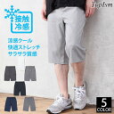 送料無料 接触冷感 メンズ ハーフパンツ 伸縮 ストレッチ クロップドパンツ ショートパンツ クール COOL 涼しい 春夏 冷たい ウエストゴム 人気 通販 新作 おすすめ 春 夏 服 トップイズム ゆうパケ