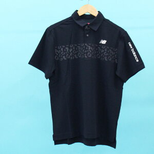 送料無料 New Balance GOLF ニューバランスゴルフ ゴルフウェア メンズ ポロシャツ 吸湿速乾ドライ トップス 半袖 ロゴ レオパード柄切替 ブランド おしゃれ 春夏 ゆうパケ