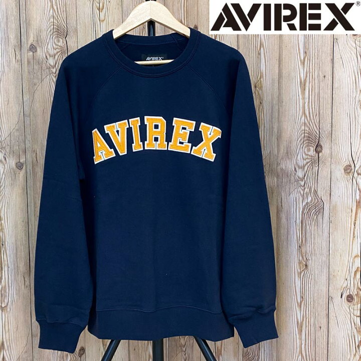 楽天市場】送料無料 AVIREX アヴィレックス LOGO PATCH CREW SWEAT 