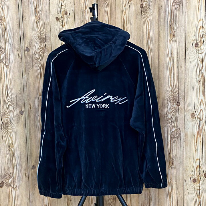 楽天市場】送料無料 AVIREX アヴィレックス VELOUR ZIP PRAKA CURSIVE 