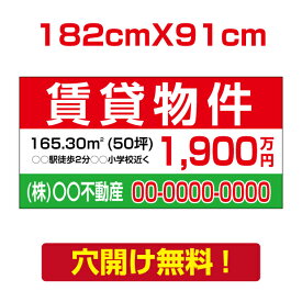 【頂点看板】プレート看板　アルミ複合板　表示板不動産向け募集看板【賃貸物件】　182cm×91cm　estate-50