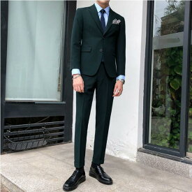 高品質 メンズスーツ スタイリッシュスーツ カッコイイ ビジネス 紳士服 リクルート 結婚式 二次会 シングルボタンスーツ