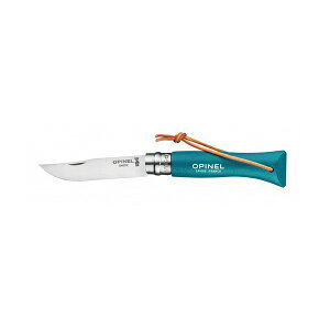 オピネル OPINEL ステンレススチール #6 革紐付き Colorama ターコイズ 41400