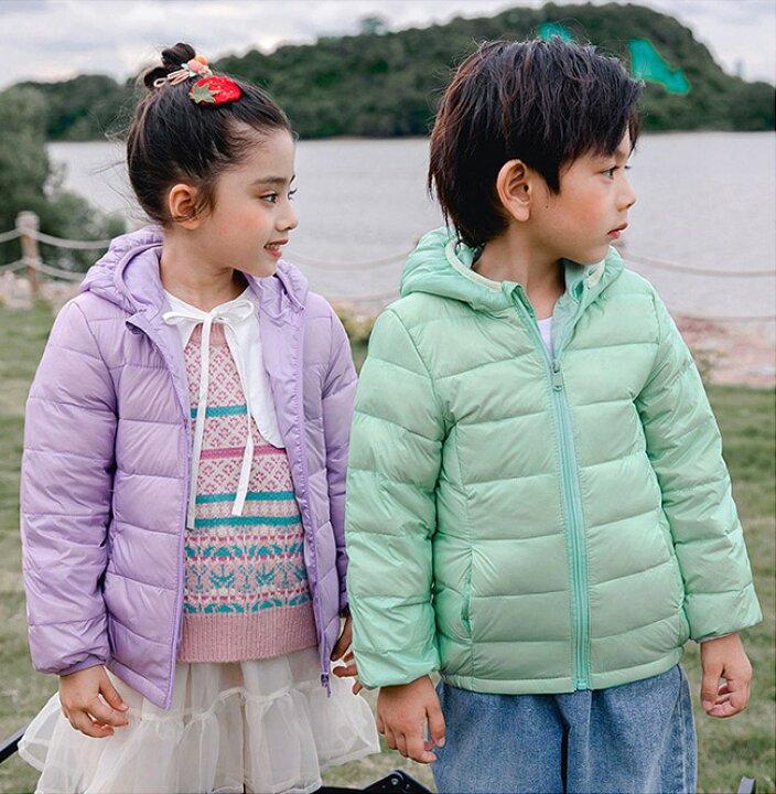 楽天市場 ダウンジャケット キッズ 子供 秋冬 男の子 女の子 アウター インナージャケット 暖かい ダウンコート ジュニア 軽量 薄手 防寒 持ち運び 便利 フード付き 前開き カジュアル 定番 おしゃれ 可愛い 送料無料 ギフト プレゼント Topplus