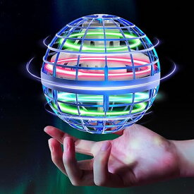 Tikduckフライングボール ジャイロ飛行ライトボール おもちゃ ホバリング ブーメランスピナー RGBライト付き360°回転USB充電式 屋外/屋内 子供 大人向けミニドローン 人気 誕生日 プレゼント (青)