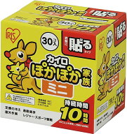 アイリスオーヤマ 使い捨てカイロ ミニ 貼る 30枚 日本製 ぽかぽか家族