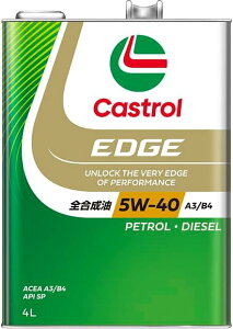 Castrol(JXg[) GWIC EDGE 5W-40 API SP, ACEA A3/B4 4L 4փK\/fB[[ԗp S
