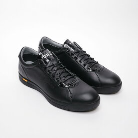 VISA掲載モデル プレミアセブン【PS-757G1　BLACK】黒 VIBRAM スパイクレス ゴルフ スニーカー 本革 ファッション ハンドメイド モダン