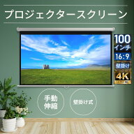 TOP・STARプロジェクタースクリーン 吊り下げ式100インチ 16:9プロジェクター用 手動吊り下げ　壁掛け式 …