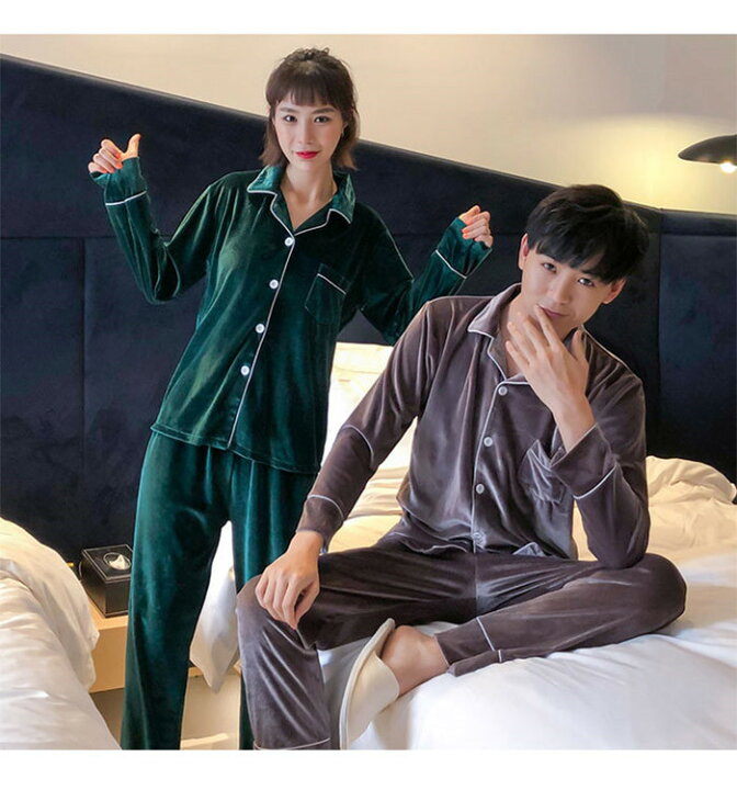 ペアパジャマ カップル 秋 ルームウェア 前開き 贈り物 メンズ ペア 誕生日 ナイトウェア 冬 人気 おしゃれ プレゼント 部屋着 カップルペアルック 着ぐるみ レディース パジャマ 長袖 寝巻き 結婚祝い
