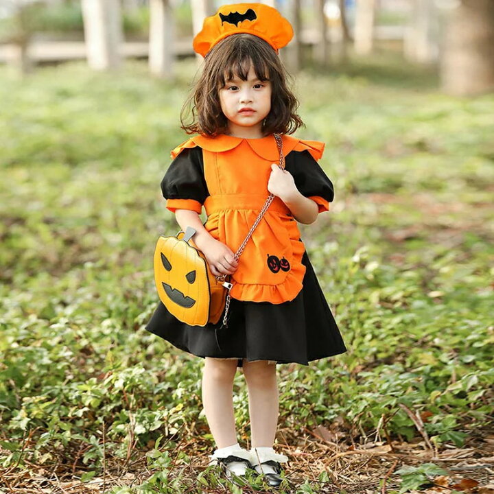 楽天市場 ハロウィン コスプレ 衣装 子供 メイド 定番 かぼちゃ コスチューム 女の子 ハロウィーン衣装 子ども コスチューム ハロウィン 仮装 子供 魔女 魔法使い キッズ コスプレ衣装 プチ仮装 Cosplay Costume 魔女コスプレ コウモリ 定番 オススメ トップスタイル