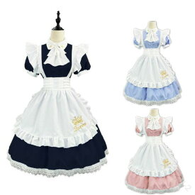 メイド衣装 ワンピース エプロン 半袖ワンピース ロリータドレス Cosplayコスチューム 3色 Lolitaロリータ ワンピースメイド お姫様 ロリータドレス コスプレ衣装 パーティードレス 舞台