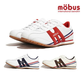 モーブス スニーカー 定番 mobus NEW DINKEL M-2107T-1044 WHITE/RED M-2107T-1031 WHITE/NAVY M-2107T-1371 CREAM/D.BROWN ニューディンケル メンズ レディース 靴 シューズ ローカット レザースニーカー ホワイト/レッド