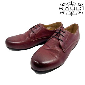 ラウディ RAUDI R-24117 WINE 本革 カジュアルシューズ 靴 レザー シワ加工 ワイン WINE
