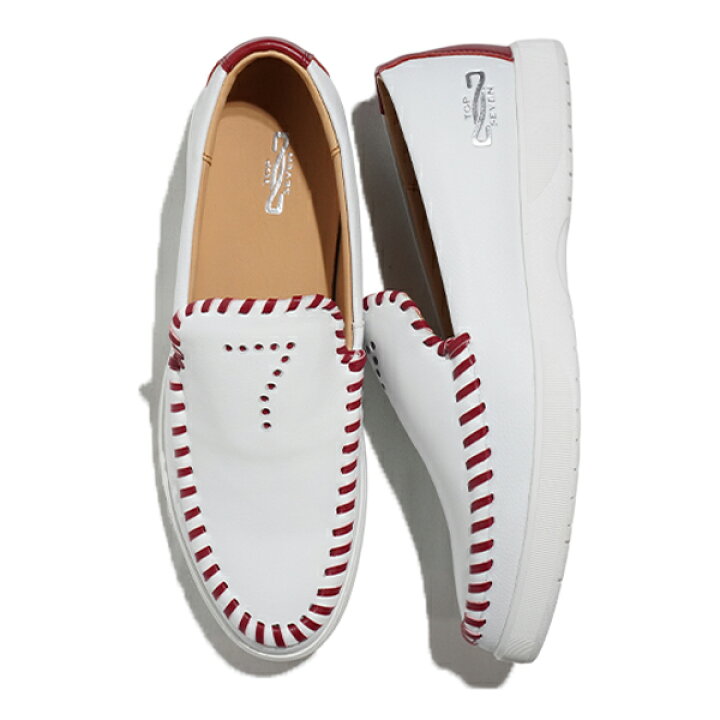 楽天市場】トップセブン スリッポン TOP SEVEN T7-AT297 SLP WHITE/RED 
