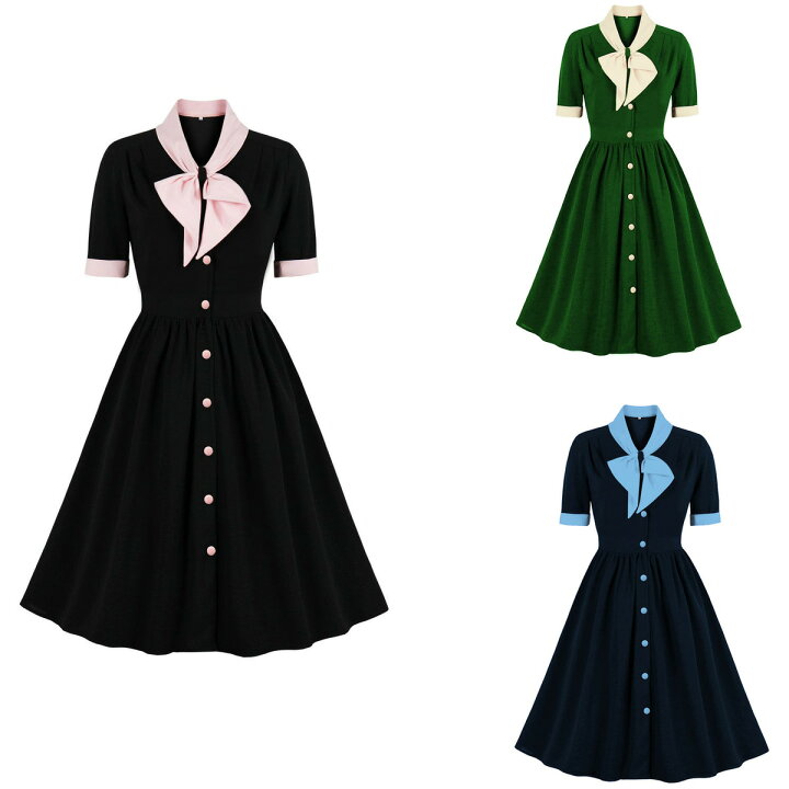 ワンピース ドレス レディース S-2XL 50年代 かわいい襟 半袖 レトロワンピース ロカビリー かわいい Aライン フレアワンピース お呼ばれ スイングワンピース クリスマス オールシーズン クリスマス コスプレ 誕生日 プレゼント ブラック : topvalue ワンピース ドレス レディース S-2XL 50年代 かわいい襟 半袖 レトロワンピース ロカビリー かわいい Aライン フレアワンピース お呼ばれ スイングワンピース クリスマス オールシーズン クリスマス コスプレ 誕生日 プレゼント ブラック : topvalue