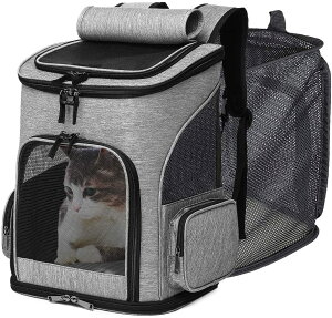 \最安値に挑戦/猫キャリー バッグ 拡張機能 ペットキャリーバッグ ペットバッグ リュック ペットハウスリュック 折りたたみ可 猫 犬 小型犬 うさぎ 通気性抜群 お出かけ用 旅行 通院 緊急