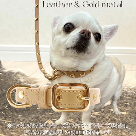 ナチュラルゴールド首輪 Mサイズ TOPWAN 【日本製】【東京下町職人】【全国送料無料】ラグジュアリー首輪 小型犬 本革 皮 ミニチュアダックス トイプードル おしゃれ 高級 高品質 安全 かっこいい かわいい 15mm幅