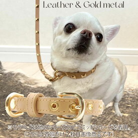 ナチュラルゴールド首輪 Sサイズ TOPWAN 【日本製】【東京下町職人】【全国送料無料】ラグジュアリー首輪 超小型犬 小型犬 本革 皮 チワワ トイプードル おしゃれ 高級 高品質 安全 かっこいい かわいい 12mm幅 首輪の調節18cm～25cm