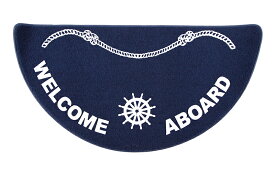 ウエルカムマットネイビー "Welcome Aboard"