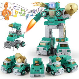 ロボットおもちゃ 5in1 組み立ておもちゃ 子供おもちゃ ロボットモデル組み立てセット 変形ロボット 三次元パズル 男の子おもちゃ 教育おもちゃ 6歳以上