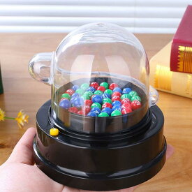 抽選機 おもちゃ ロトマシーン 電動 ビンゴゲーム 幸運番号 宝くじ 公平 透明 2色ボール49個