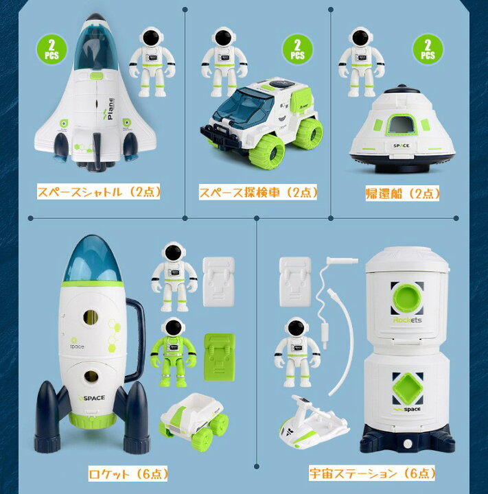 楽天市場】スペースシャトル おもちゃ セット 宇宙飛行士 シャトル 