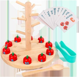 知育玩具 モンテッソーリ 3歳児以上おもちゃ 木製パズル りんごの木