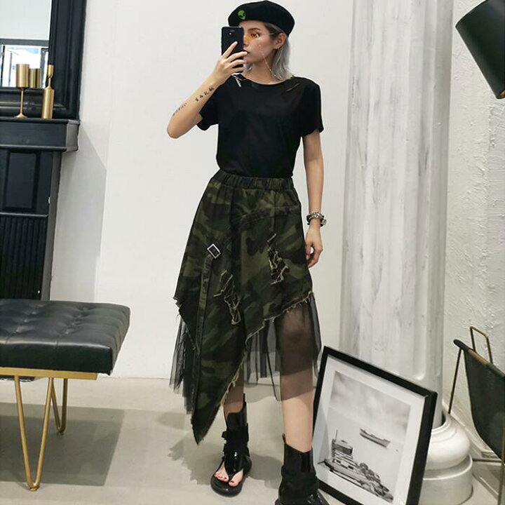 楽天市場 重ねメッシュ フェイクレイヤード ロングスカート ヒョウ柄 ミックス Mix チュールスカート アシンメトリー アシメ オーガンジー イレギュラーヘム モード系 ゴシック 韓国 大人かわいい 上品 レディース プレゼント とらみ